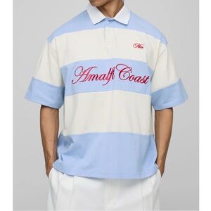 Light Blue and Cream Polo Shirt